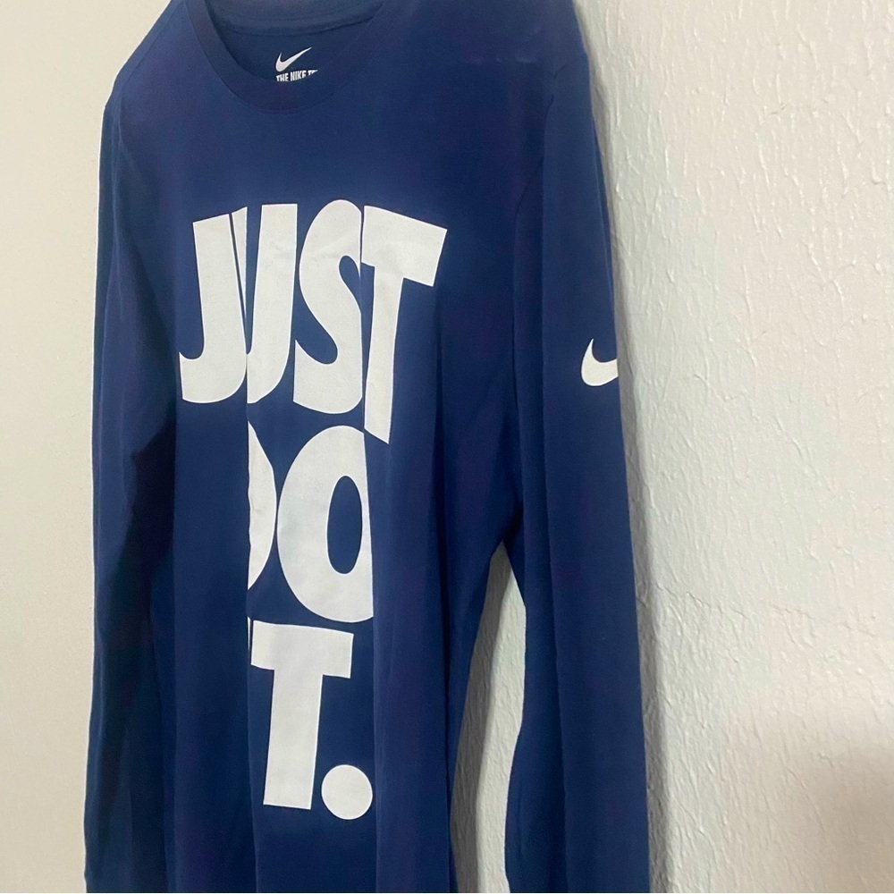 Nike Just Do It Long Sleeve T-shirt Top Small Navy - Picture 2 of 4